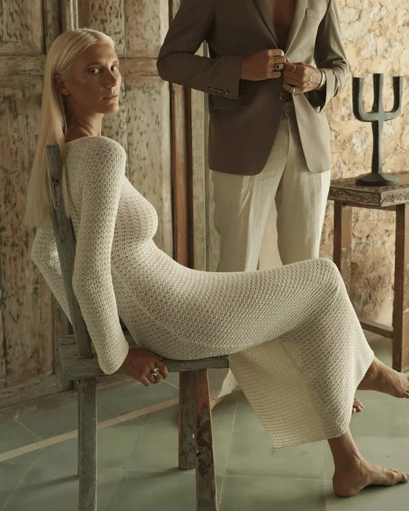 Forma Long Sleeves Knit Dress Cotton