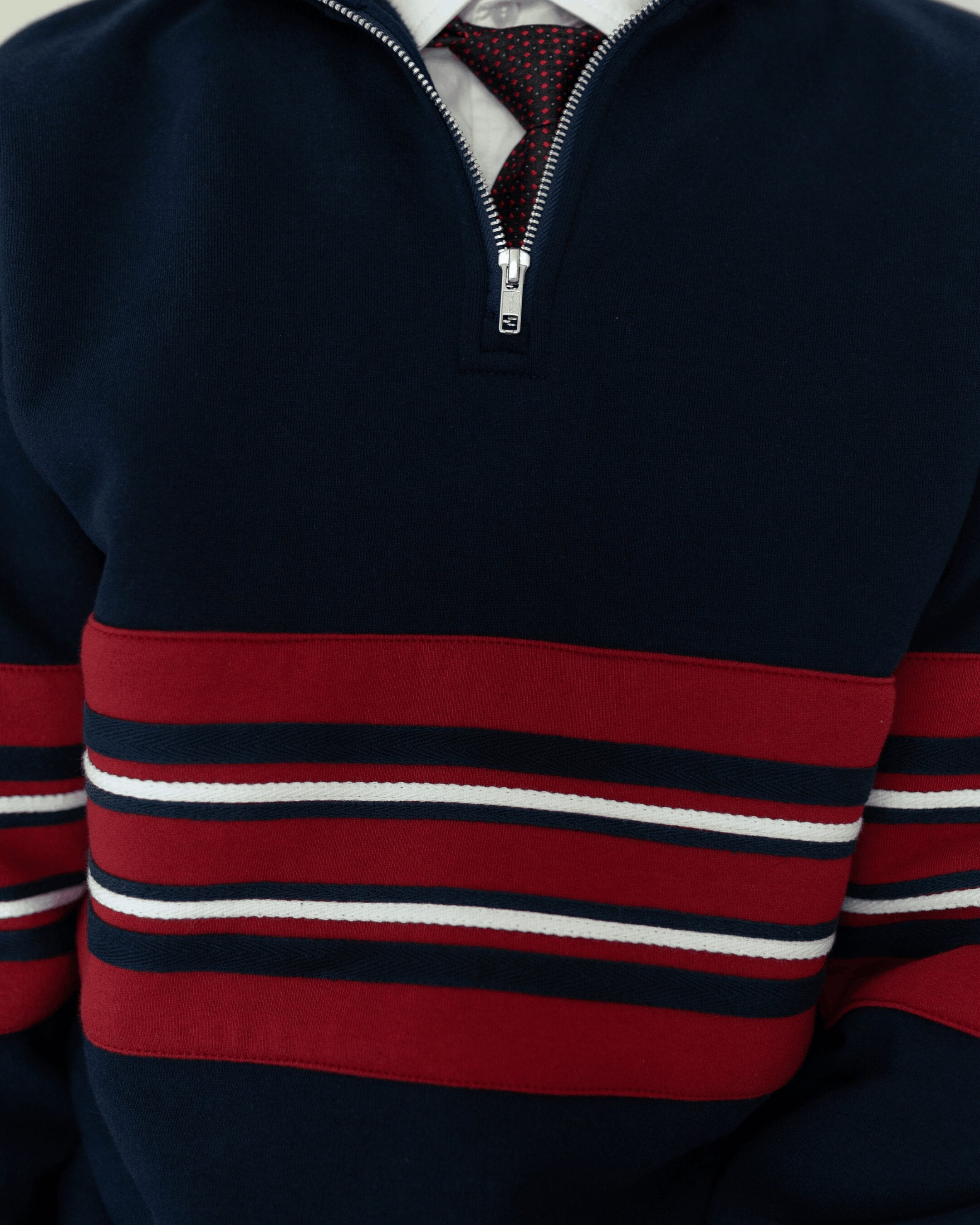 Navy Striped Red Sweater