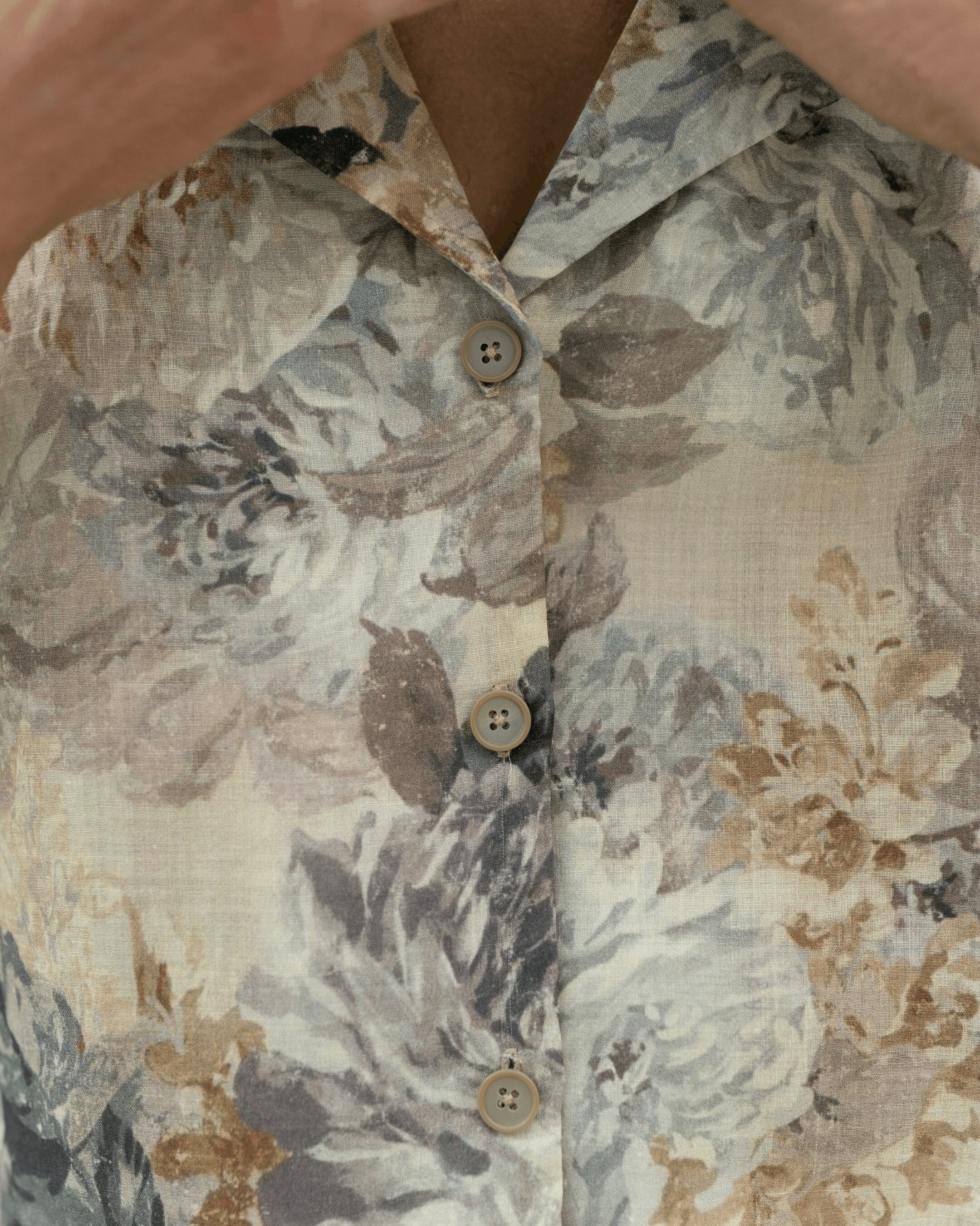 Floral Print Linen Shirt