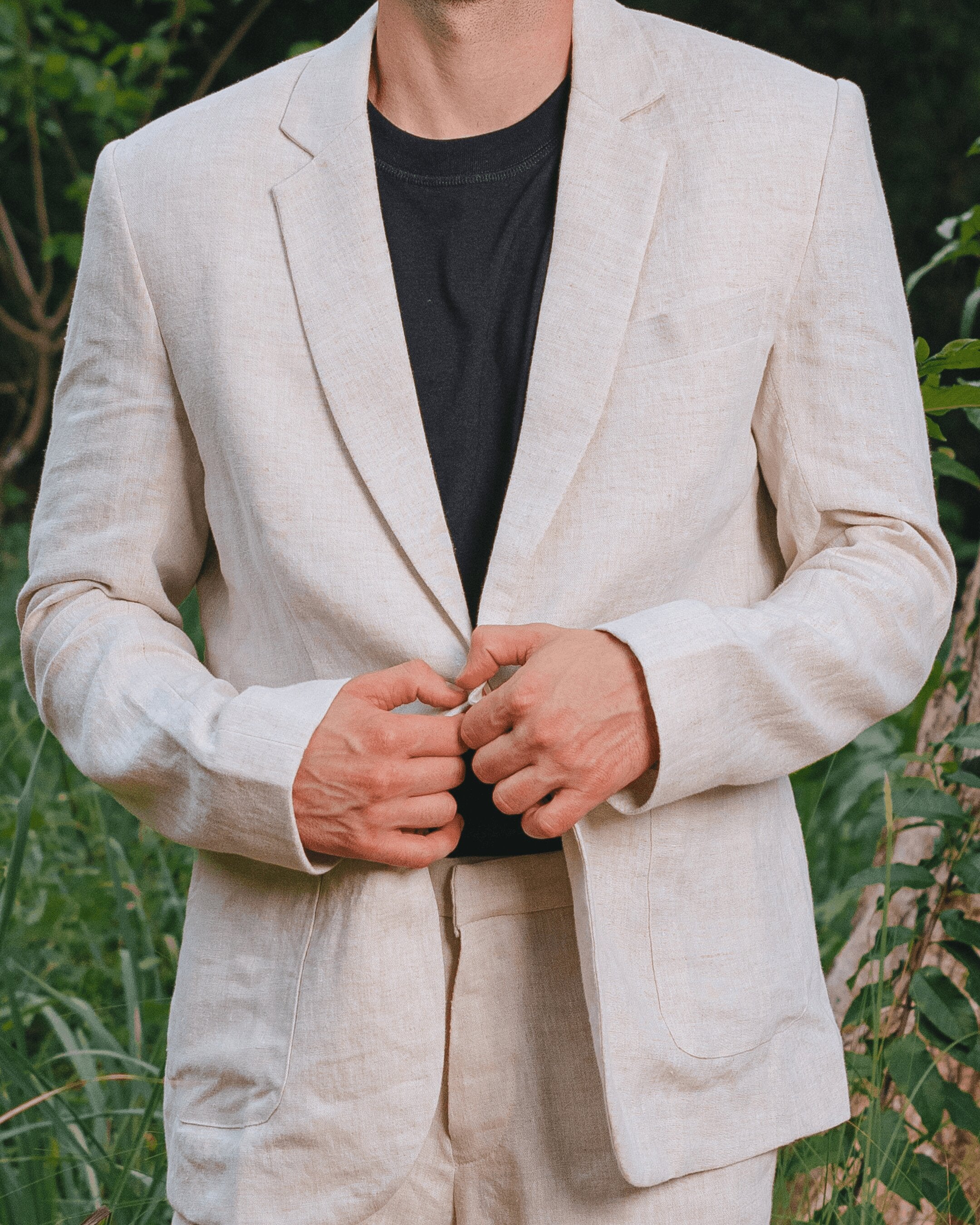 Single Breasted Linen Blazer